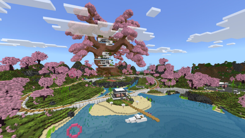 Cherry Tree Mega Mansion Cherry Tree Mega Mansion by CrackedCubes