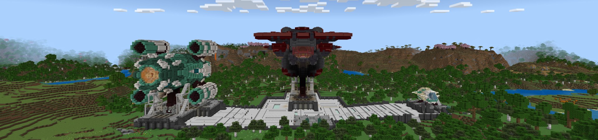 Noob v Pro v Hacker Spaceships Panorama