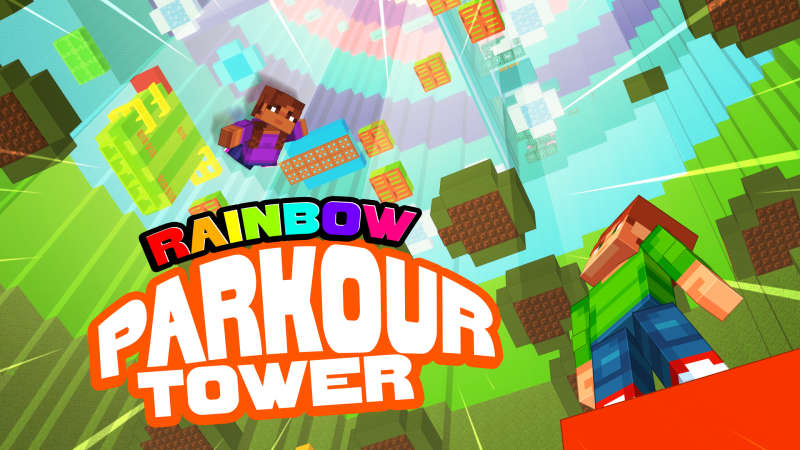 Rainbow Parkour Tower Key Art