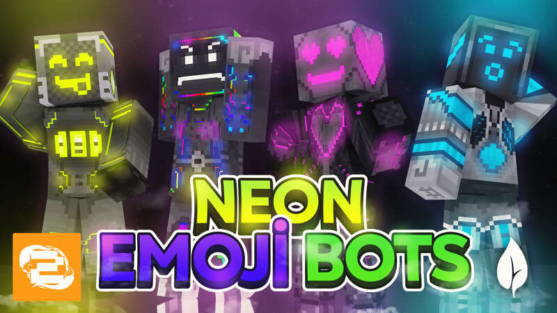 Neon Emoji Bots Key Art