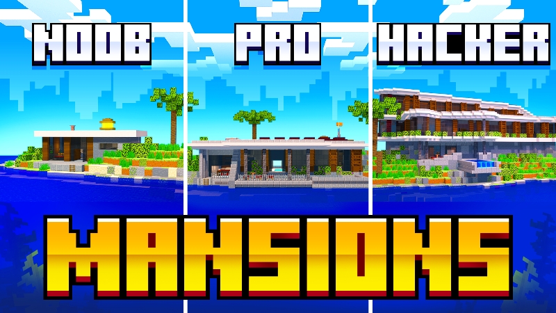 Noob vs Pro vs Hacker Mansions Key Art