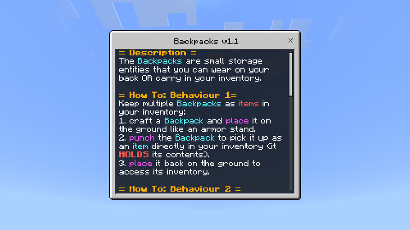 Backpacks Screenshot #1