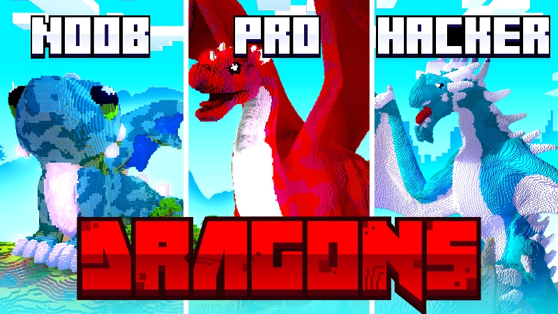 Noob Pro Hacker Dragons Key Art