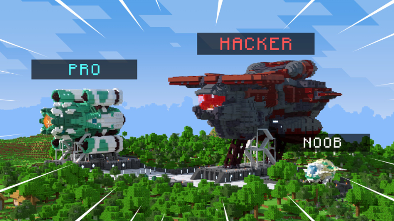 Noob v Pro v Hacker Spaceships on the Minecraft Marketplace by Virtual Pinata