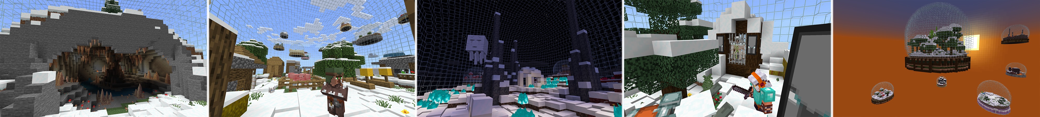 Snow Globe Skyblock Panorama