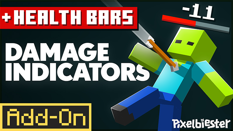 DAMAGE INDICATORS Add-On on the Minecraft Marketplace by Pixelbiester