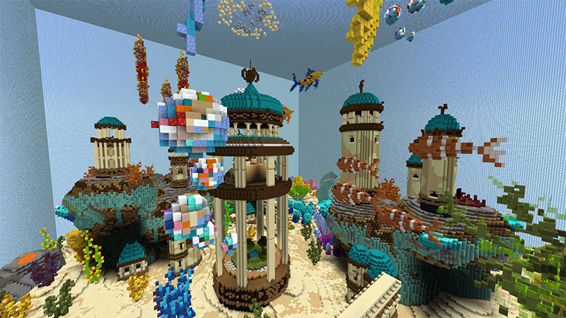 Giant Fish Tank Skyblock by Pickaxe Studios