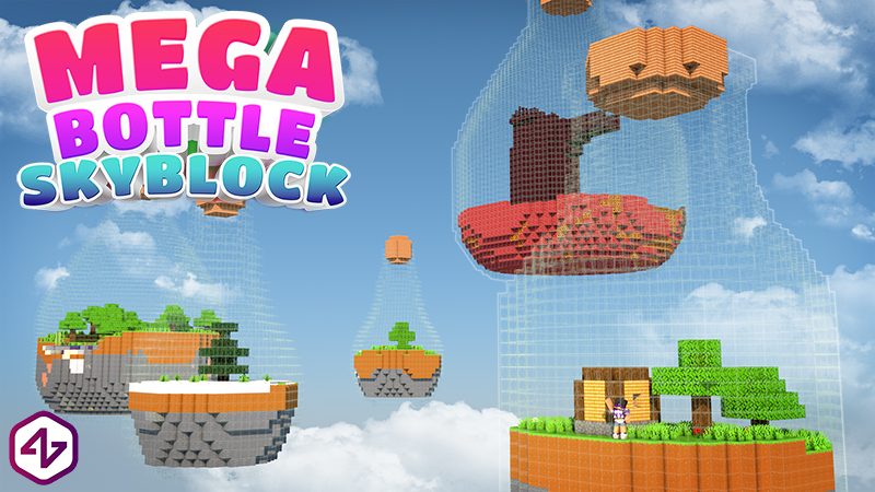 Mega Bottle Skyblock Key Art