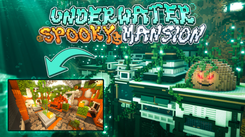 Underwater Spooky Mansion on the Minecraft Marketplace by Eescal Studios