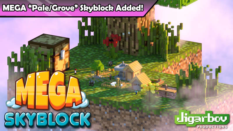MEGA Skyblock Key Art