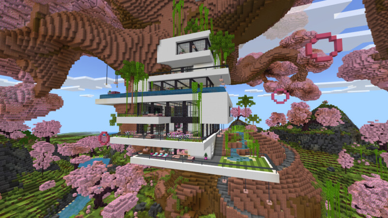 Cherry Tree Mega Mansion Cherry Tree Mega Mansion by CrackedCubes