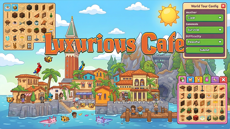 Luxurious Cafe on the Minecraft Marketplace by DeliSoft Studios