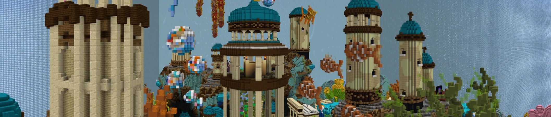 Giant Fish Tank Skyblock Panorama