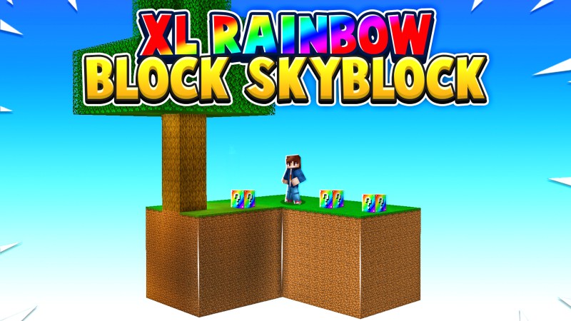 XL Rainbow Block Skyblock Key Art