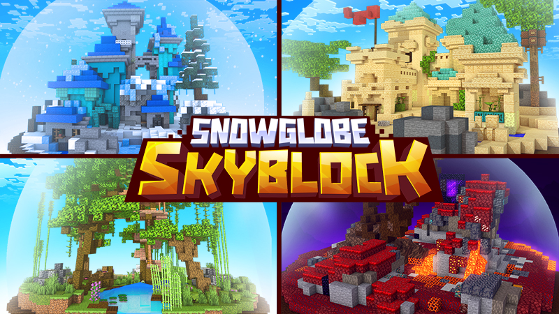 Snowglobe Skyblock Key Art