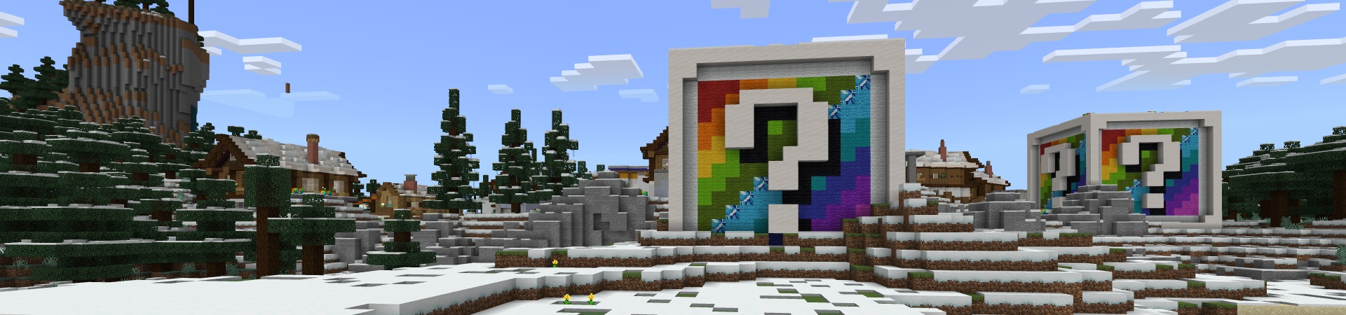 Winter Rainbow Blocks Panorama