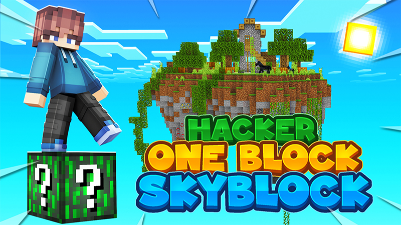 Hacker One Block Skyblock Key Art