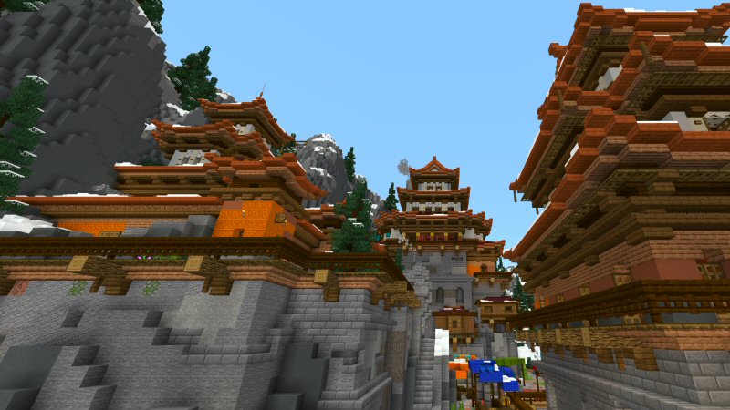 snowy mountain temple in minecraft marketplace minecraft