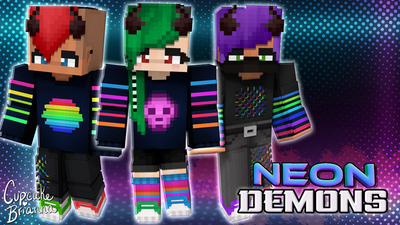 Neon Demons HD Skin Pack by CupcakeBrianna - Minecraft Marketplace