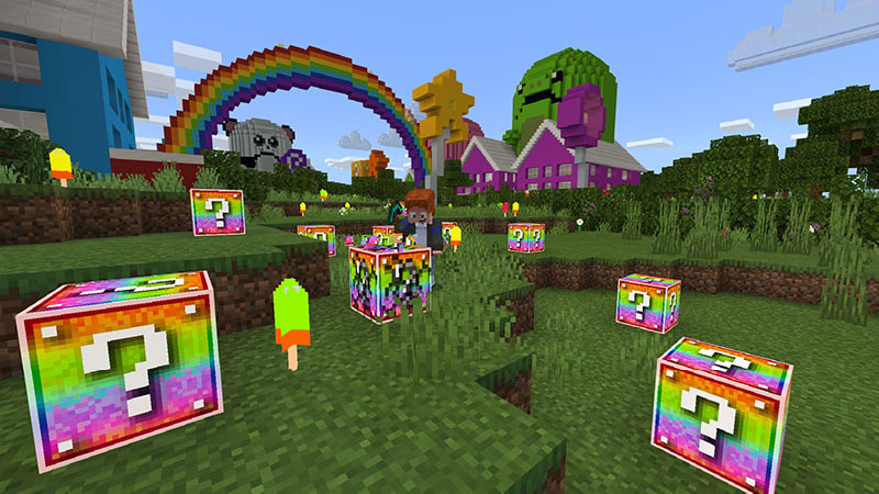 Lucky Block Rainbows In Minecraft, How To Make A Rainbow Bed In Minecraft