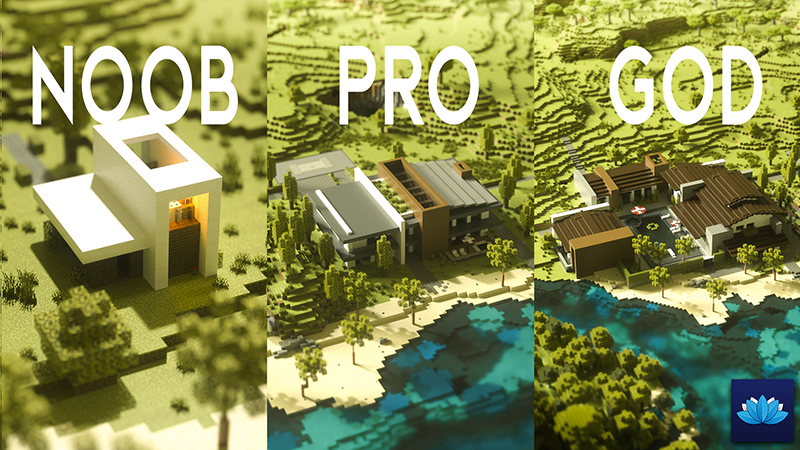 Fancy Houses: Noob x Pro x God in Minecraft Marketplace | Minecraft