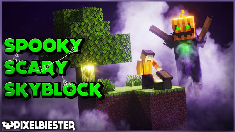 Spooky Scary Skyblock Key Art