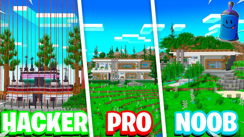 Noob vs Pro vs Hacker Mansion Key Art