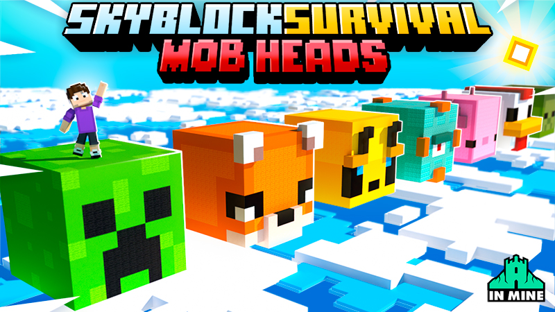 Skyblock Survival Mob Heads Key Art