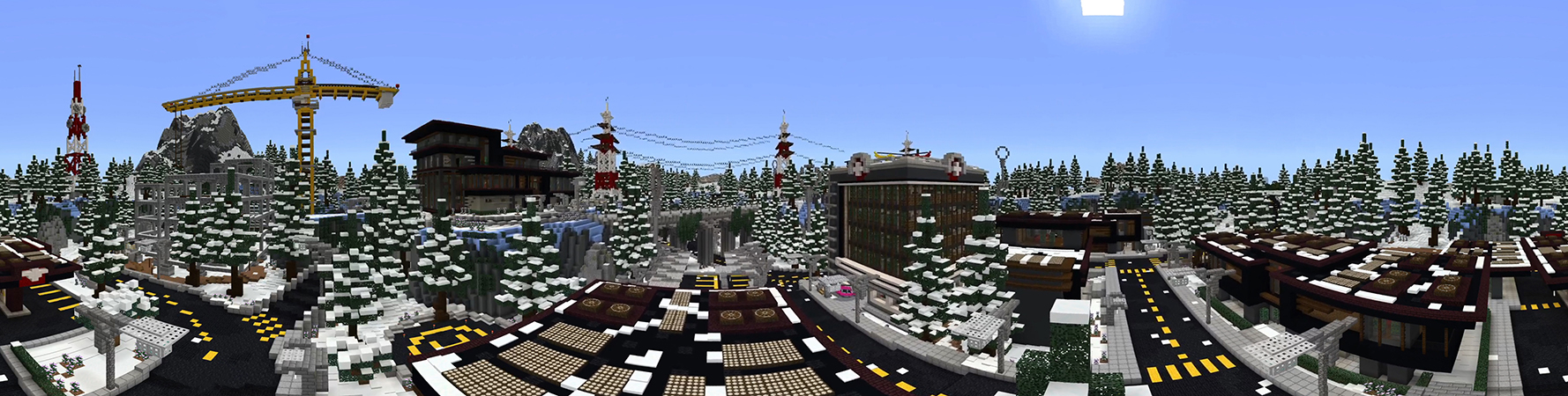 Snowy Village Panorama