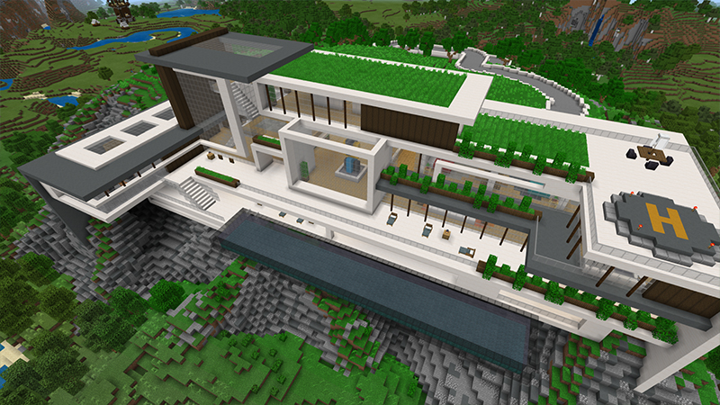 Modern Hillside Mansion by 4KS Studios (Minecraft Marketplace Map ...