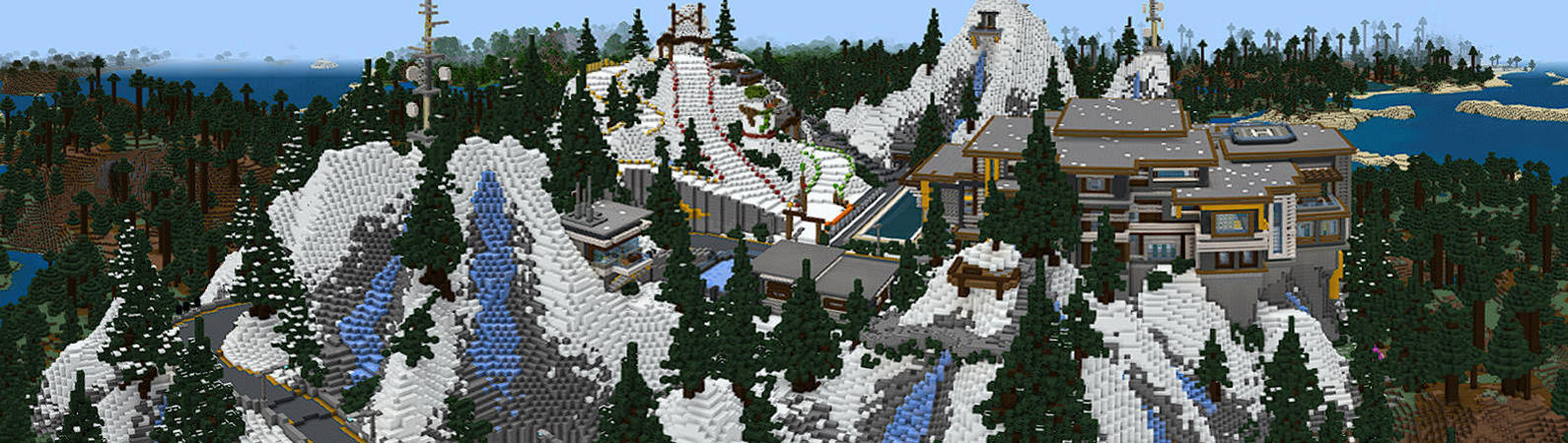 Winter Billionaire Mansion Panorama