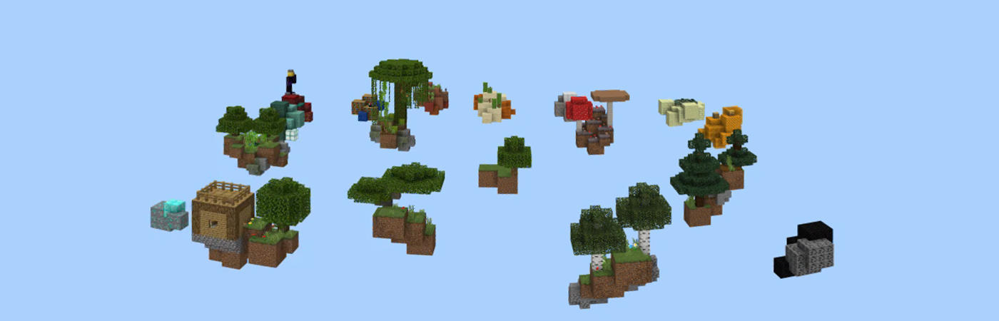 Skyblock Raining Mobs Panorama
