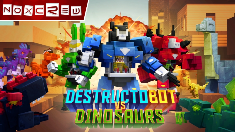 DestructoBot vs Dinosaurs Key Art